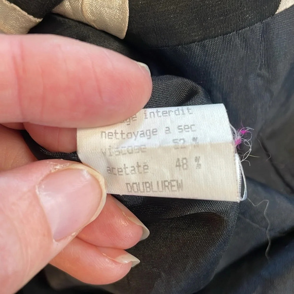 Vintage French Black White Polka Dot Blazer Jacket size 6 CS - Picture 6 of 6